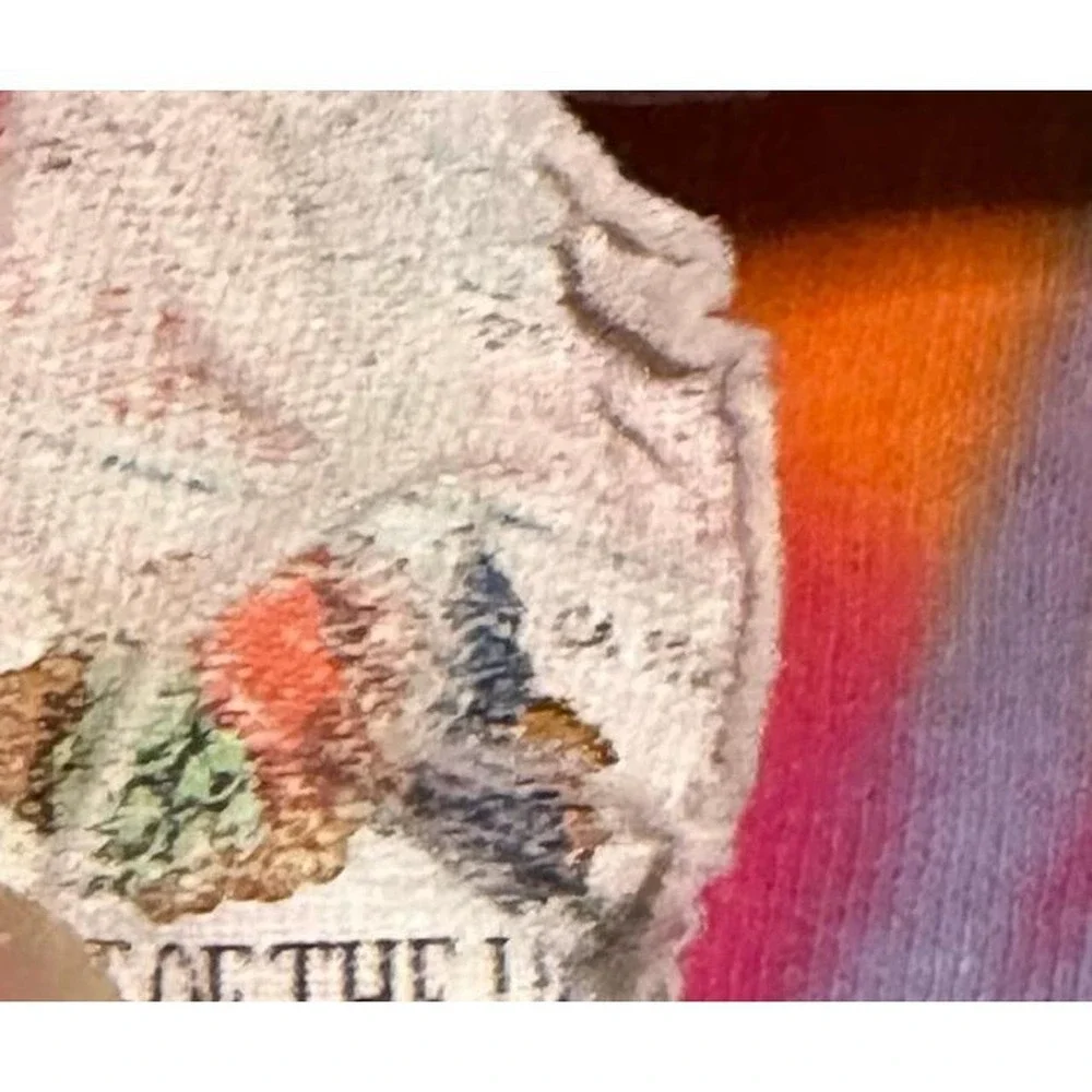Vintage Fruit of the Loom Youth Small Tie Dye T Shirt Rainbow Spiral 90s